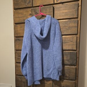 Cozy Blue Hooded Cardigan